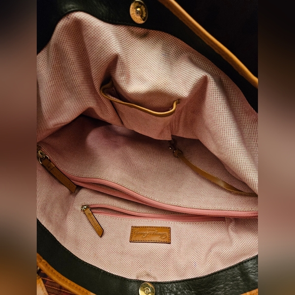 DOONEY BOURKE Florentine Kristen Black Leather Shoulder Tote Bag - Picture 14 of 16